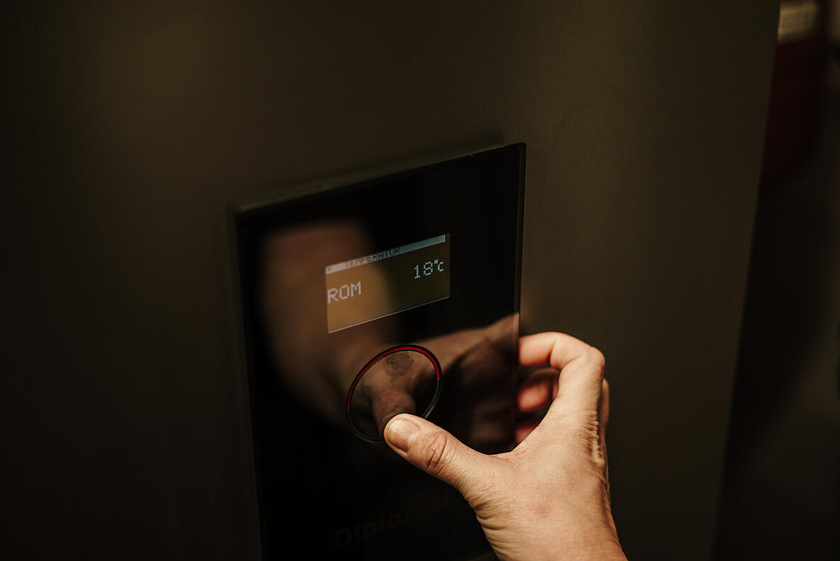 Schalter zum Einstellen der Raumtemperatur