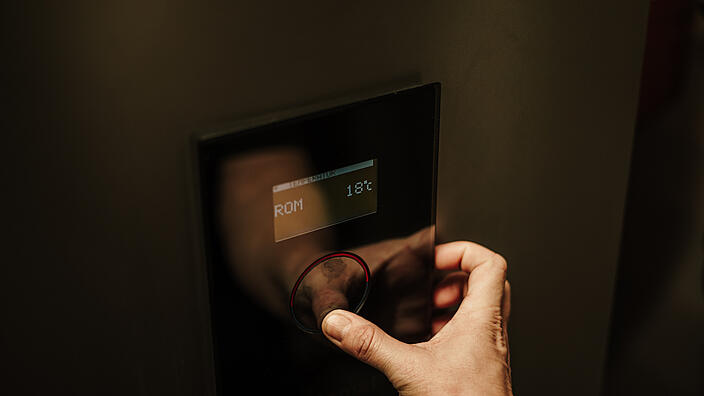 Schalter zum Einstellen der Raumtemperatur