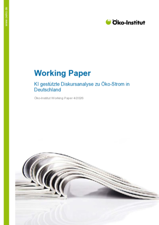 Cover der Publikation: KI gestützte Diskursanalyse zu Öko-Strom in Deutschland