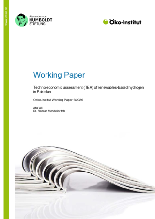 Cover of the publication: Techno-economic assessment (TEA) of renewables-based hydrogen in Pakistan