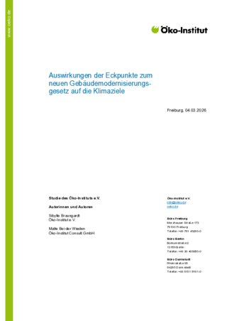 Cover der Publikation: Auswirkungen der Eckpunkte zum neuen GebäudeModG auf die Klimaziele