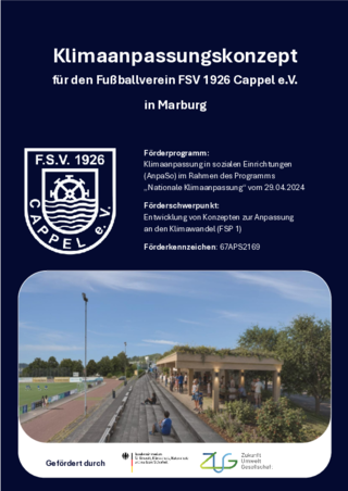 Cover der Publikation: Klimaanpassungskonzept für den Fußballverein FSV 1926 Cappel e.V. in Marburg