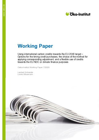 Cover der Publikation: Using international carbon credits towards the EU 2040 target