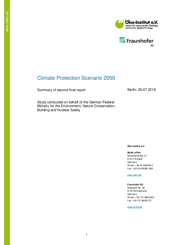 Climate Protection Scenario 2050