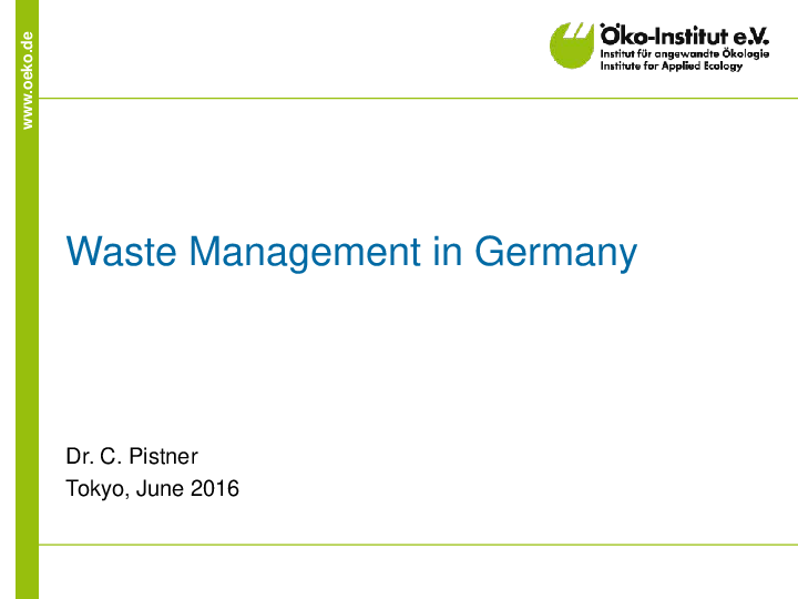 Waste Management in Germany oeko.de