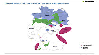 Host rock deposits in Germany: rock salt, claystone and crystalline rock