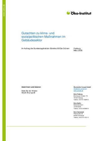 Cover der Publikation: Gutachten zu klima- und sozialpolitischen Maßnahmen im Gebäudesektor