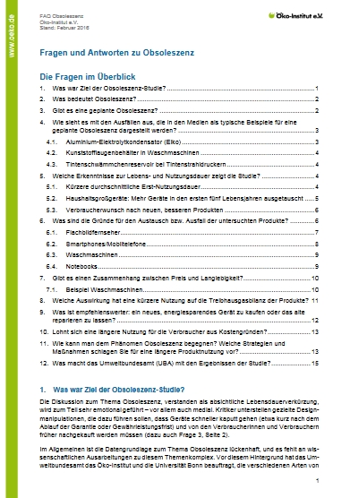 FAQs des Öko-Instituts zu Obsoleszenz als PDF downloaden